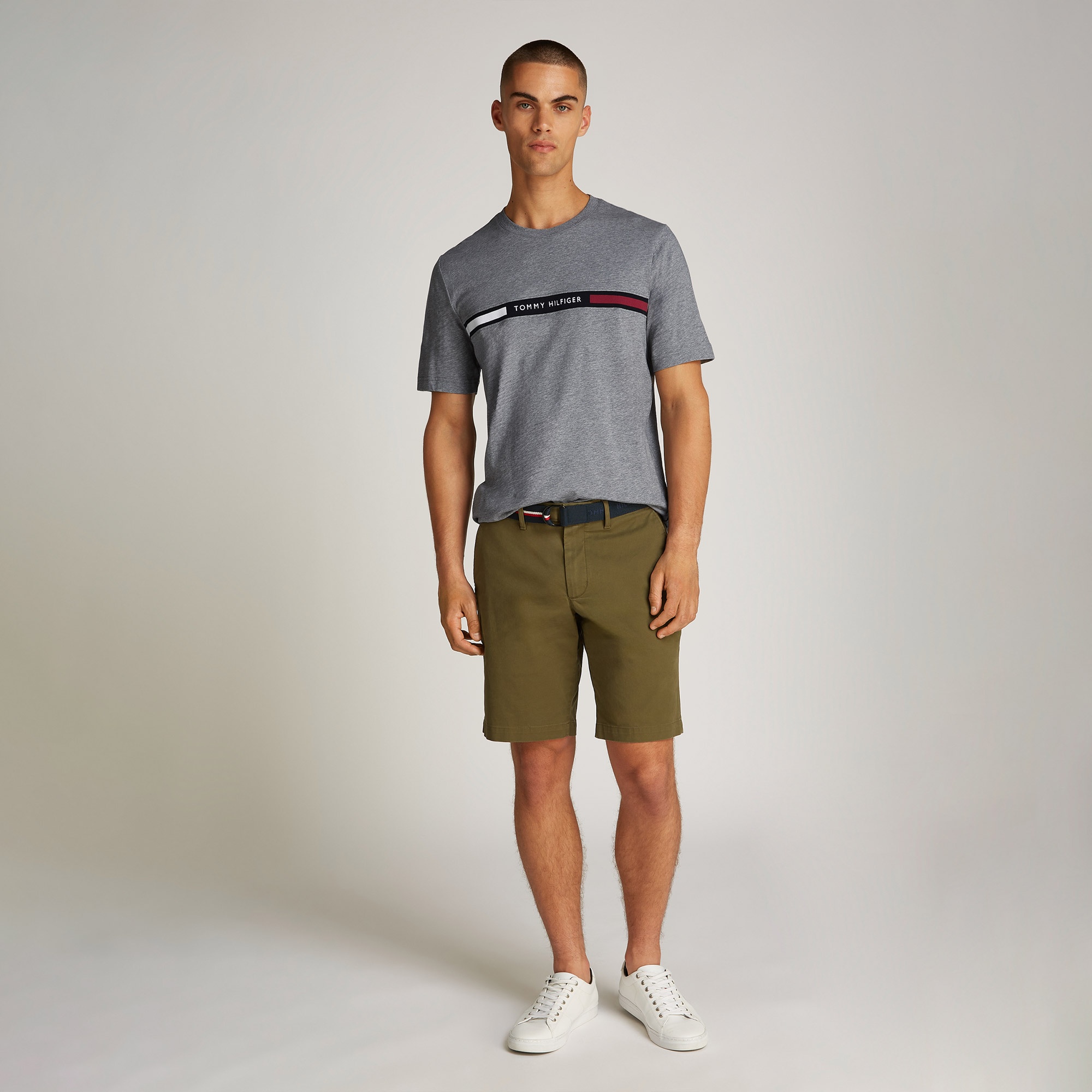 Tommy Hilfiger Chest Insert Erkek Gri T-Shirt