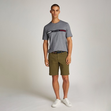  Tommy Hilfiger Chest Insert Erkek Gri T-Shirt