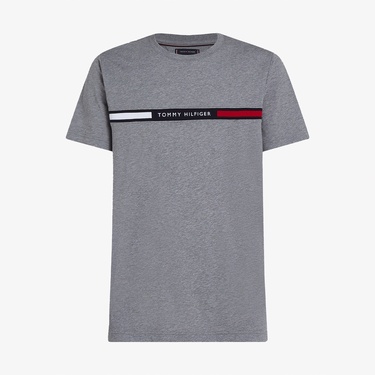  Tommy Hilfiger Chest Insert Erkek Gri T-Shirt