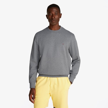  Tommy Hilfiger Essential Terry Crewneck Erkek Gri Sweatshirt