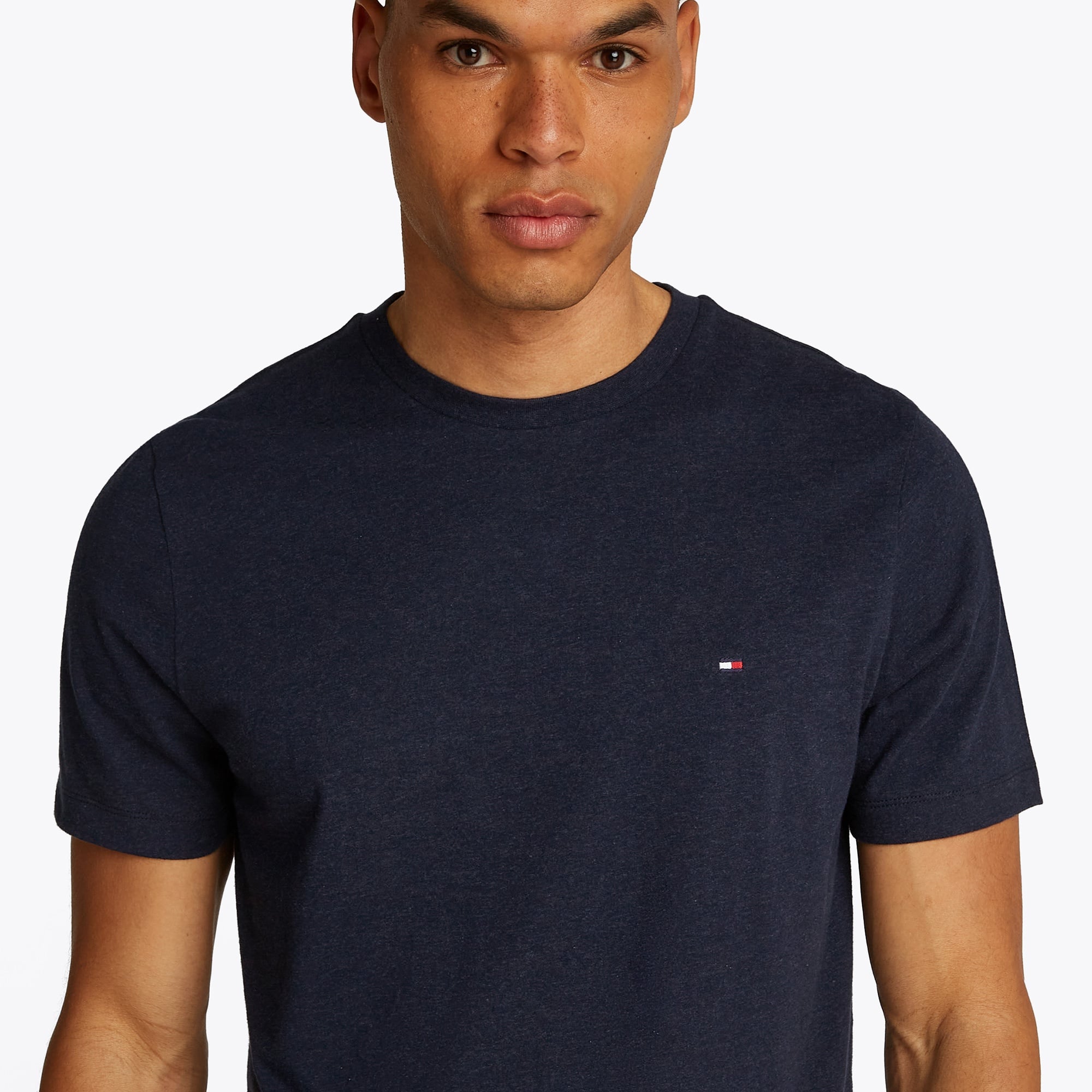 Tommy Hilfiger Essential Reg Fit Heather Erkek Mavi T-Shirt