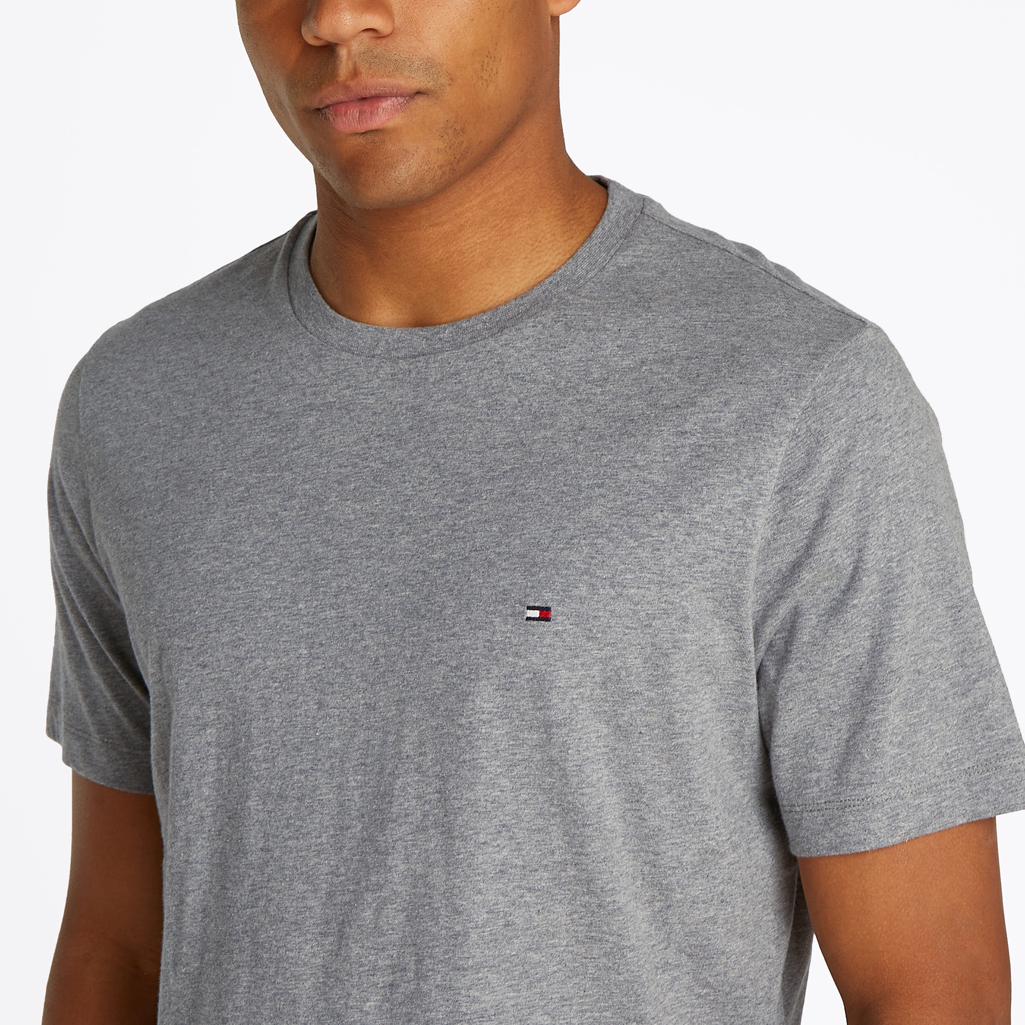 Tommy Hilfiger Essential Reg Fit Heather Erkek Gri T-Shirt