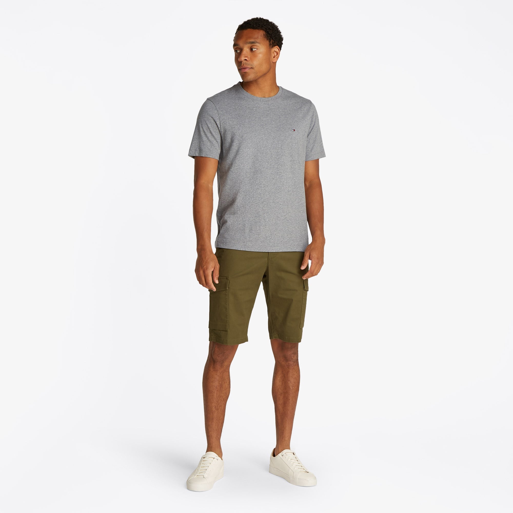 Tommy Hilfiger Essential Reg Fit Heather Erkek Gri T-Shirt