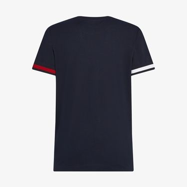  Tommy Hilfiger Global Stripe Flag Cuff Erkek Mavi T-Shirt