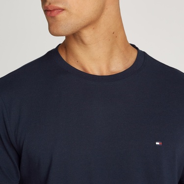  Tommy Hilfiger Global Stripe Flag Cuff Erkek Mavi T-Shirt