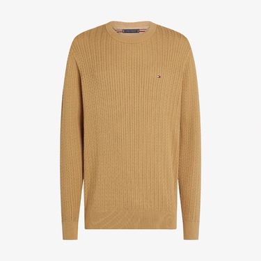  Tommy Hilfiger Herringbone Structure C Nk Erkek Haki Kazak