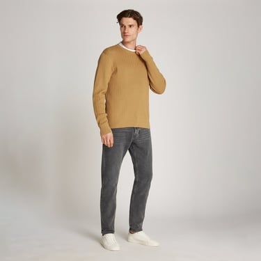  Tommy Hilfiger Herringbone Structure C Nk Erkek Haki Kazak