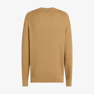  Tommy Hilfiger Herringbone Structure C Nk Erkek Haki Kazak