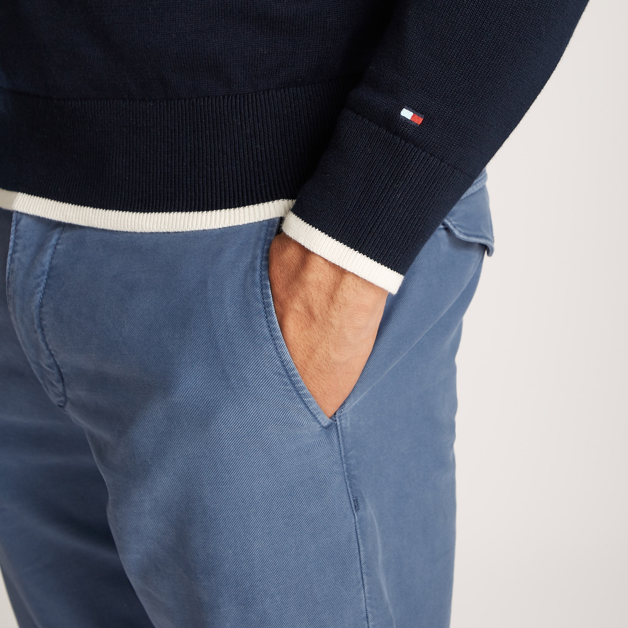 Tommy Hilfiger Graphic Cotton Crew Erkek Lacivert Kazak