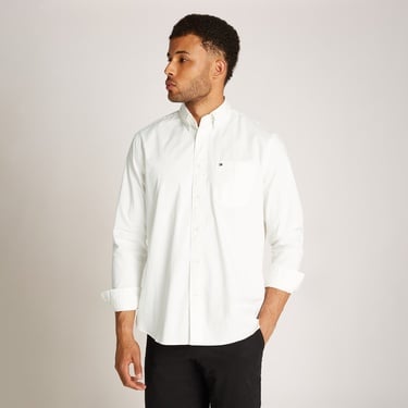  Tommy Hilfiger Gmd Twill Solid Erkek Beyaz Gömlek
