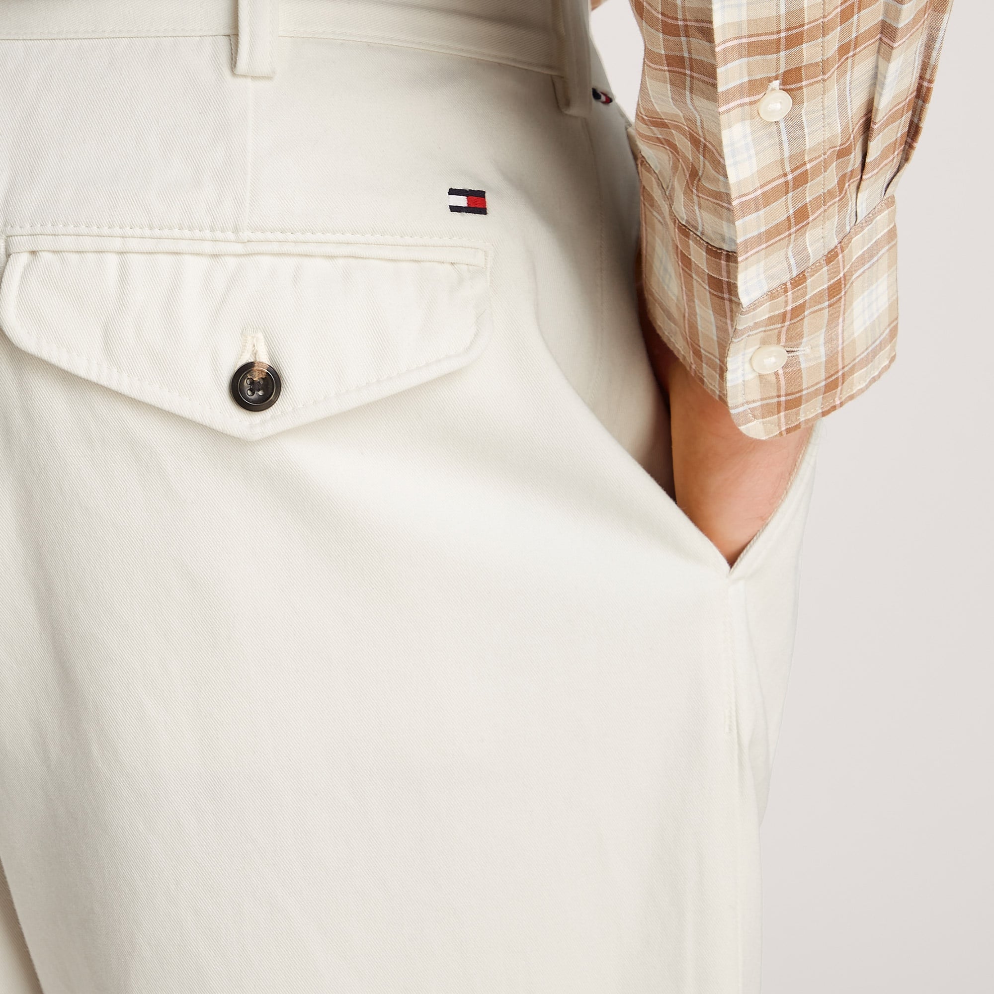 Tommy Hilfiger Greenwich 2Plt Classic Twill Erkek Beyaz Pantolon