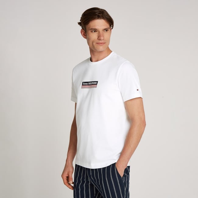  Tommy Hilfiger Box Erkek Beyaz T-Shirt