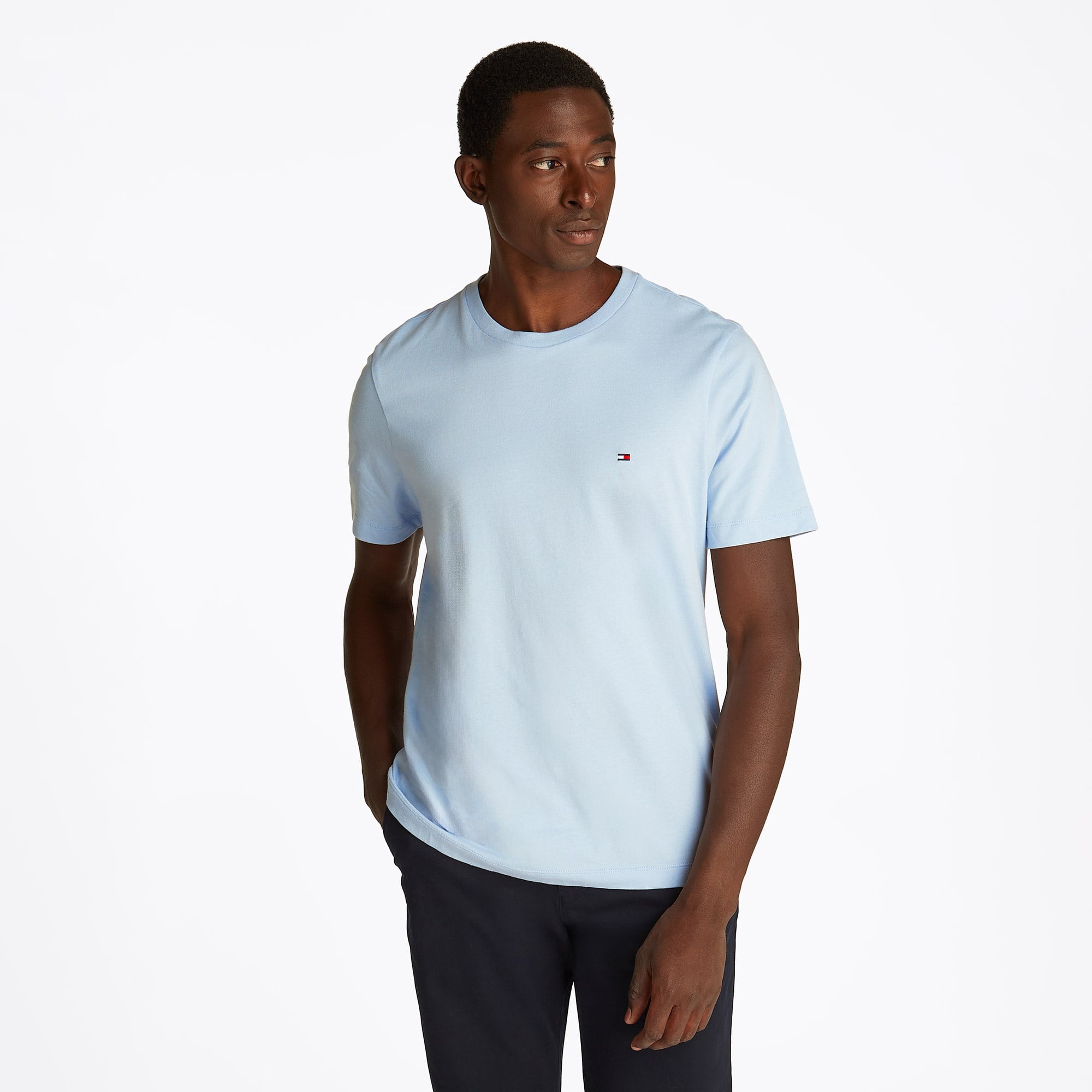 Tommy Hilfiger Ess Seasonal Reg Fit Solid Erkek Mavi T-Shirt