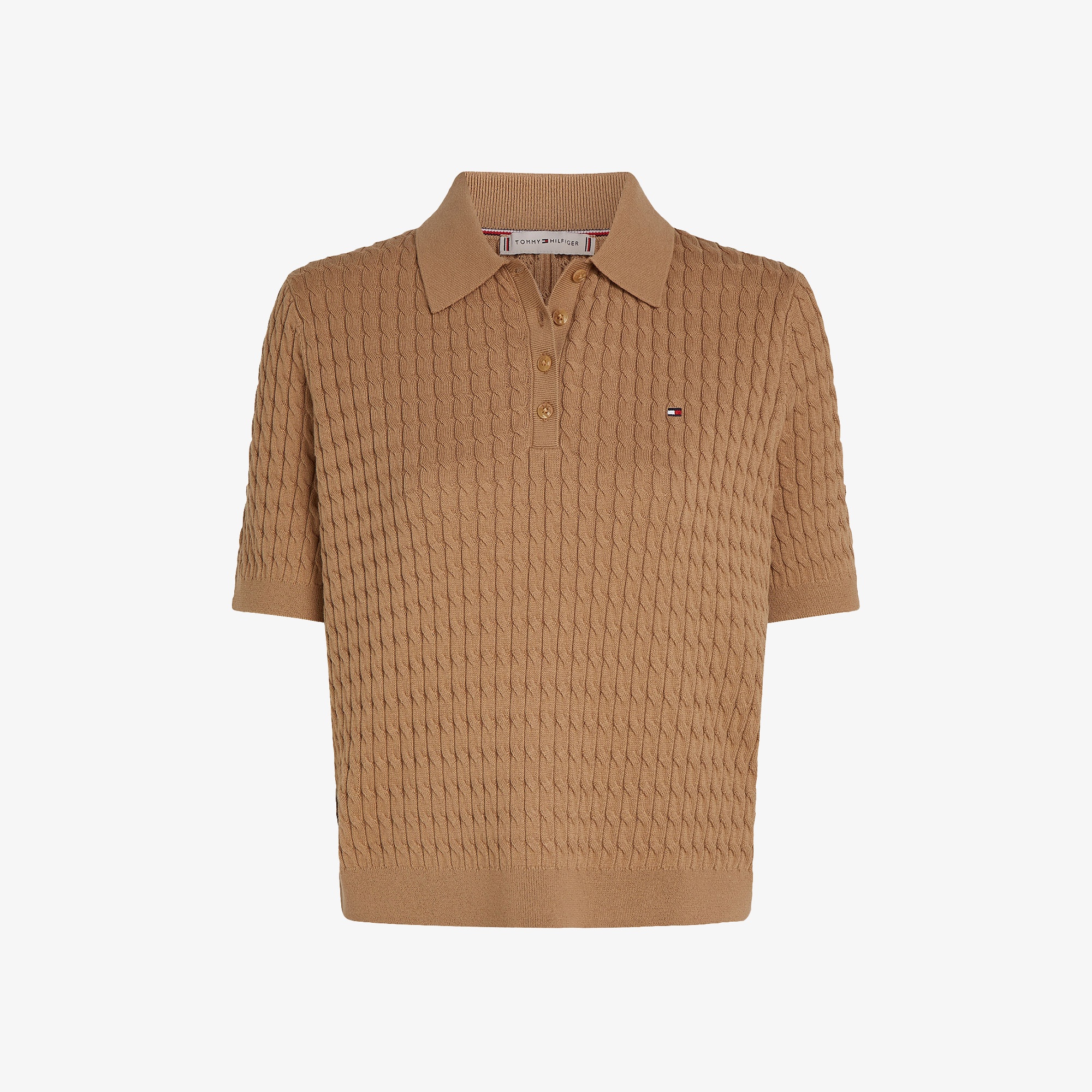 Tommy Hilfiger Co Cable Fine Gg Kadın Haki Kazak