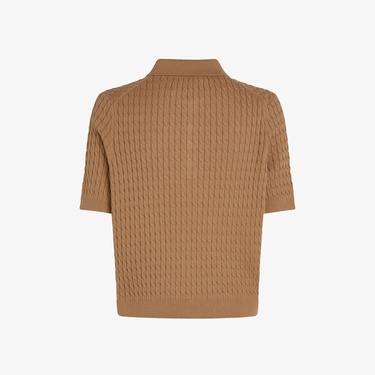  Tommy Hilfiger Co Cable Fine Gg Kadın Haki Kazak