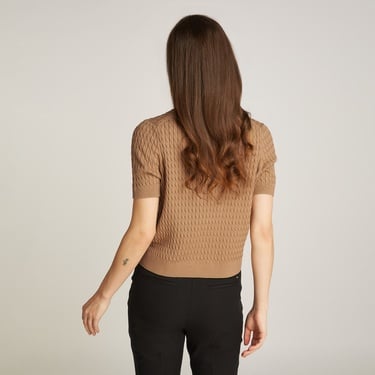  Tommy Hilfiger Co Cable Fine Gg Kadın Haki Kazak