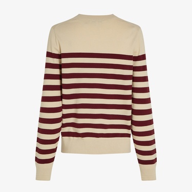  Tommy Hilfiger Co Jersey Stitch C-Nk Cardi Kadın Beyaz Kazak