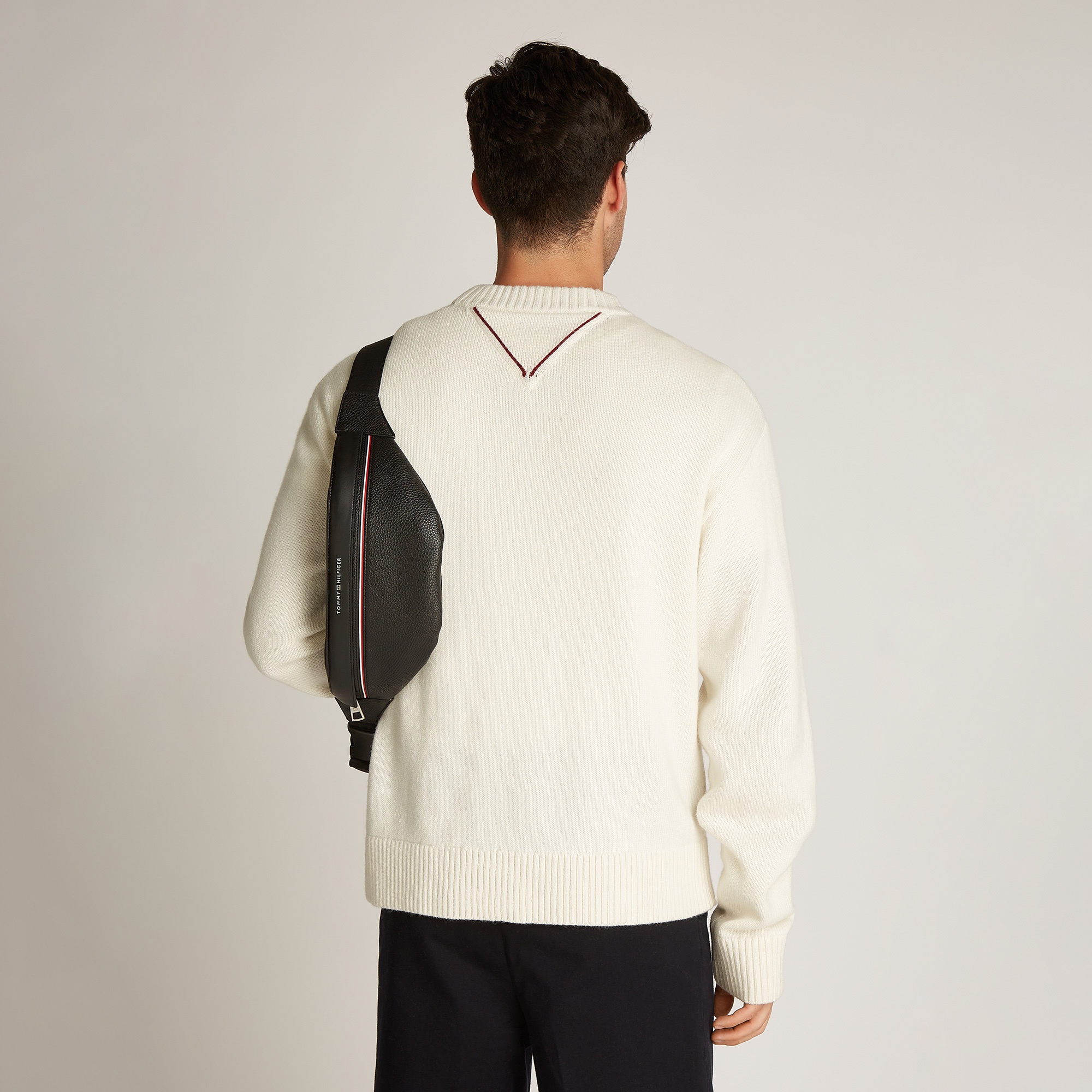 Tommy Hilfiger Corp Erkek Siyah Bel Çantası