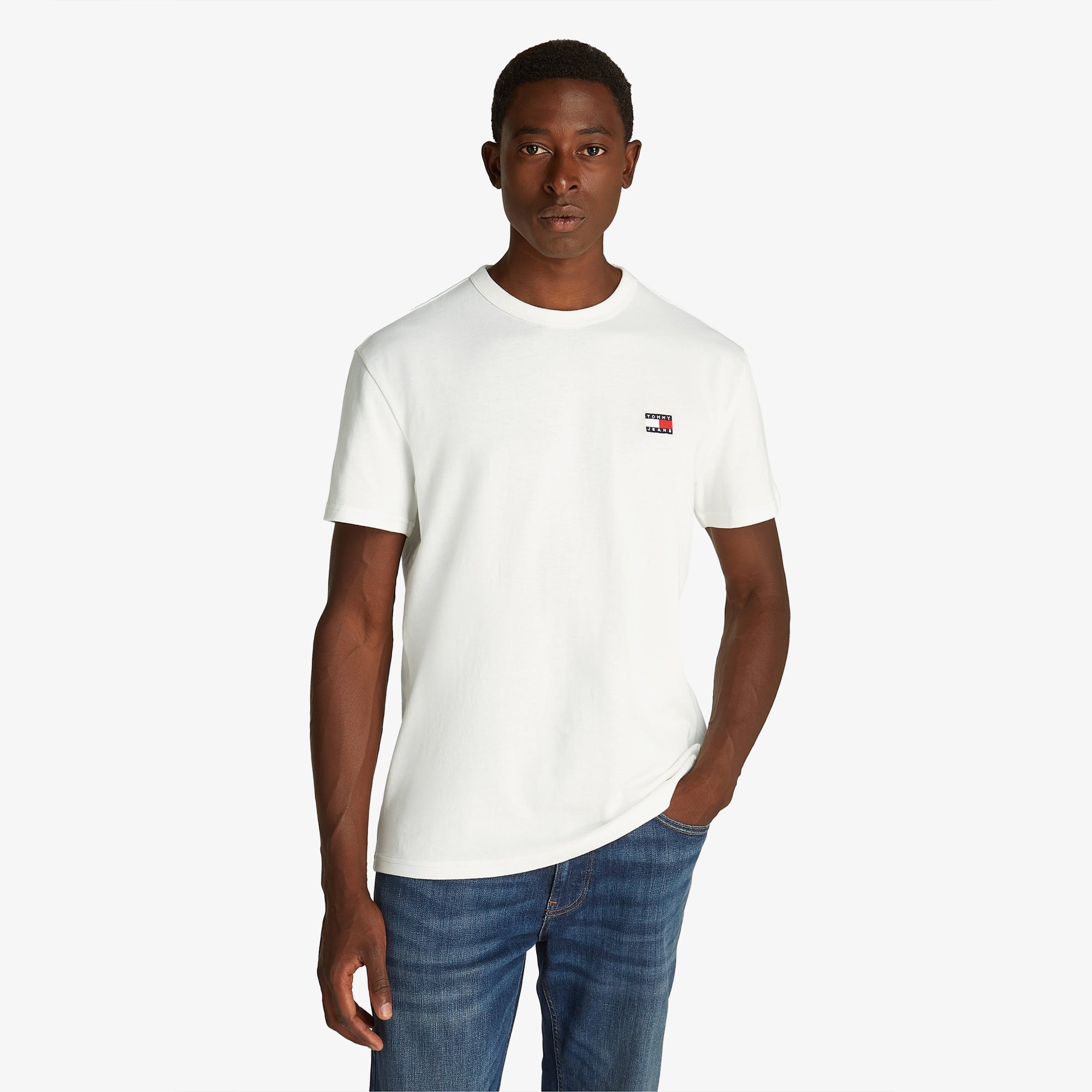 Tommy Hilfiger Badge Erkek Beyaz T-Shirt