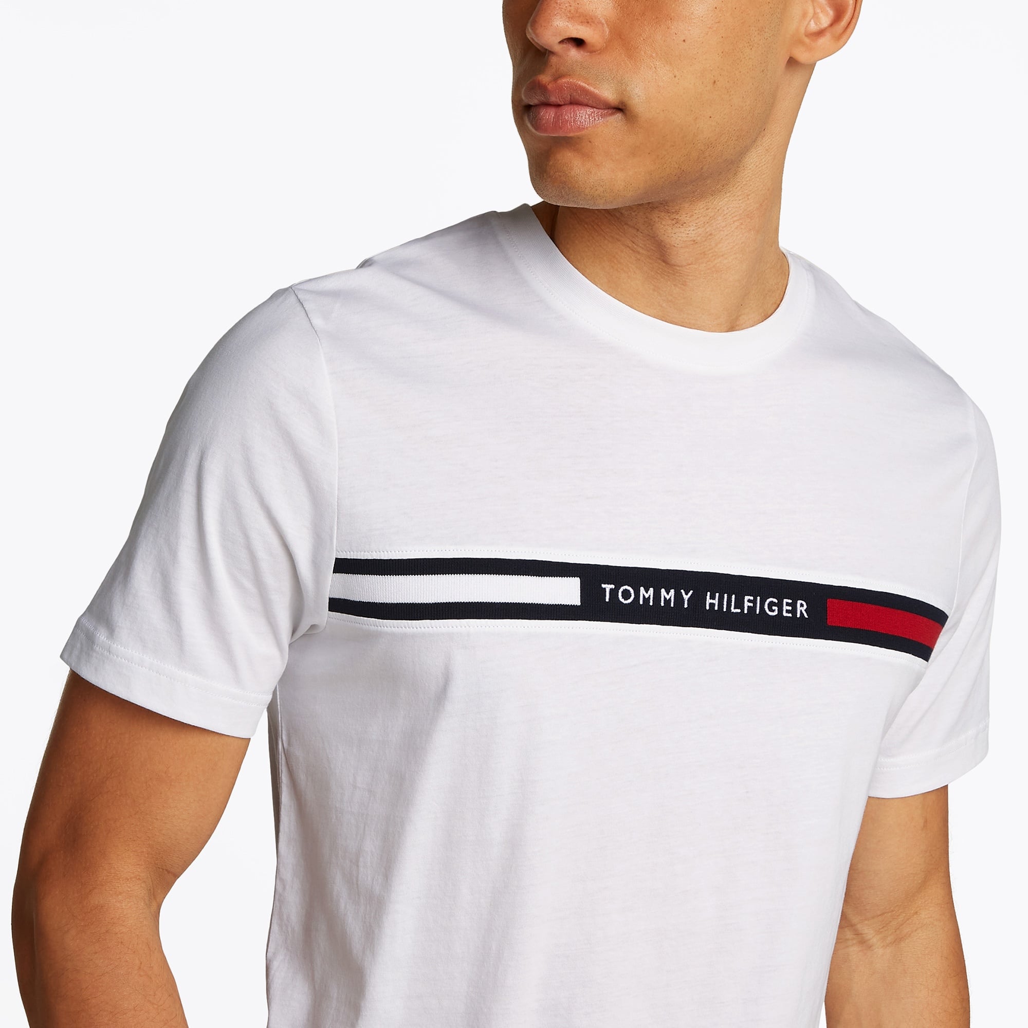Tommy Hilfiger Chest Insert Erkek Beyaz T-Shirt