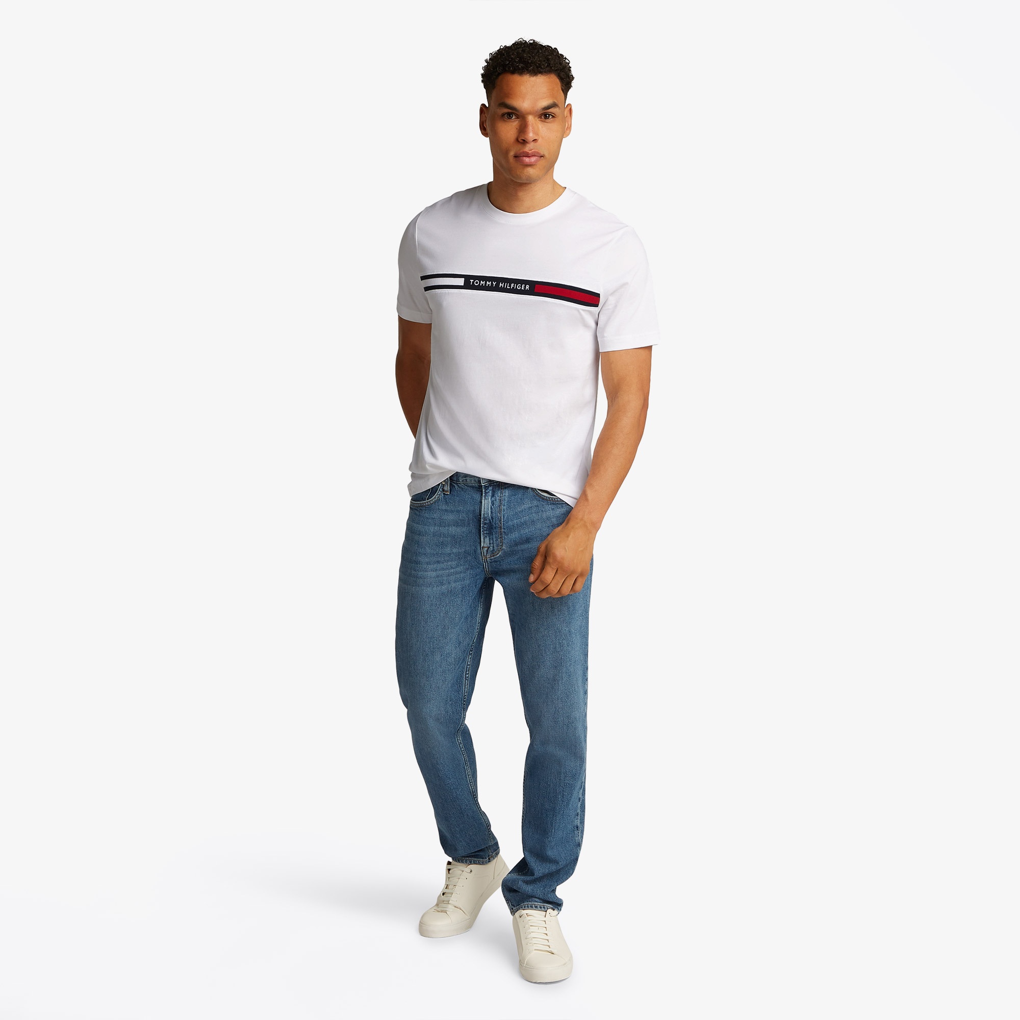 Tommy Hilfiger Chest Insert Erkek Beyaz T-Shirt