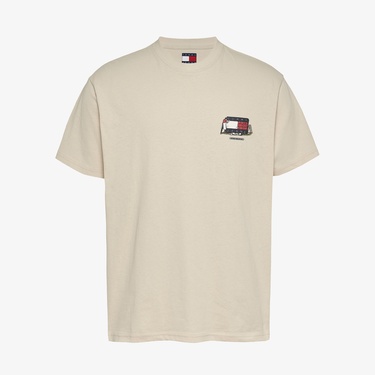  Tommy Jeans Relax Novelty Erkek Bej T-Shirt