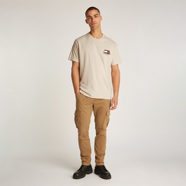  Tommy Jeans Relax Novelty Erkek Bej T-Shirt