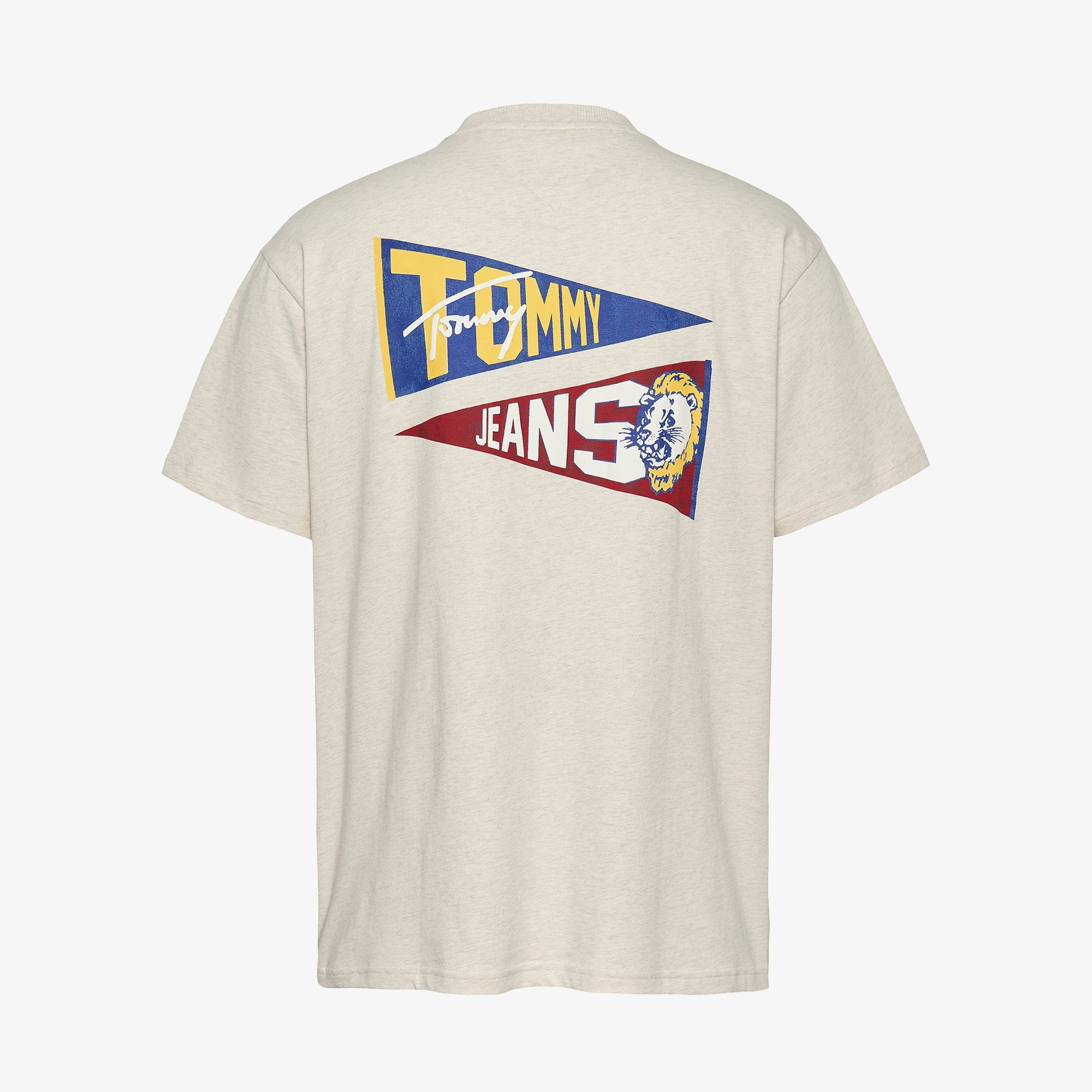 Tommy Jeans Relax Uni Flag Tiger Erkek Bej T-Shirt