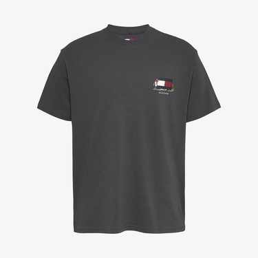  Tommy Jeans Relax Novelty Erkek Gri T-Shirt