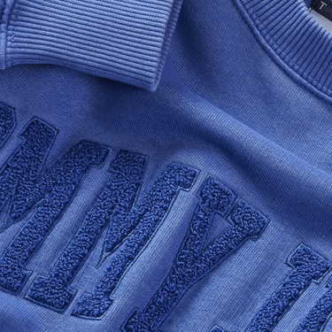  Tommy Jeans Relax Vintage Varsity Crew Erkek Mavi Sweatshirt