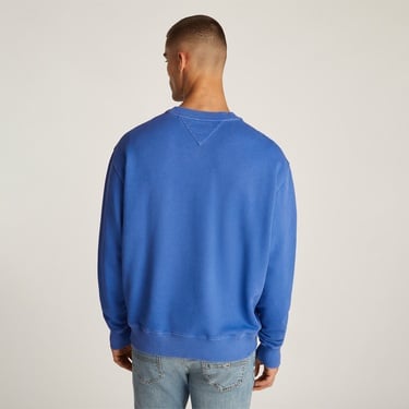  Tommy Jeans Relax Vintage Varsity Crew Erkek Mavi Sweatshirt