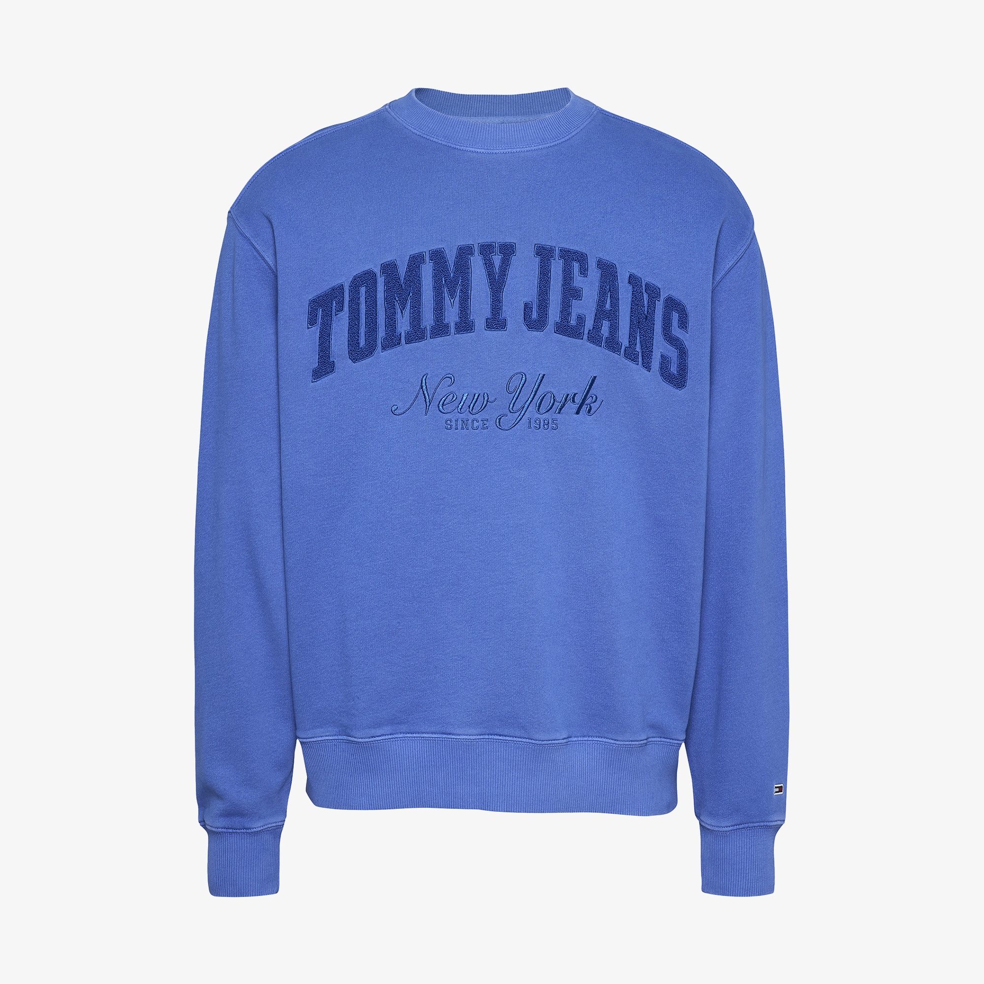 Tommy Jeans Relax Vintage Varsity Crew Erkek Mavi Sweatshirt