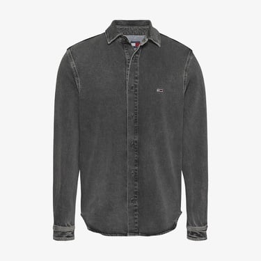  Tommy Jeans Regular Fit Overshirt Erkek Siyah Gömlek