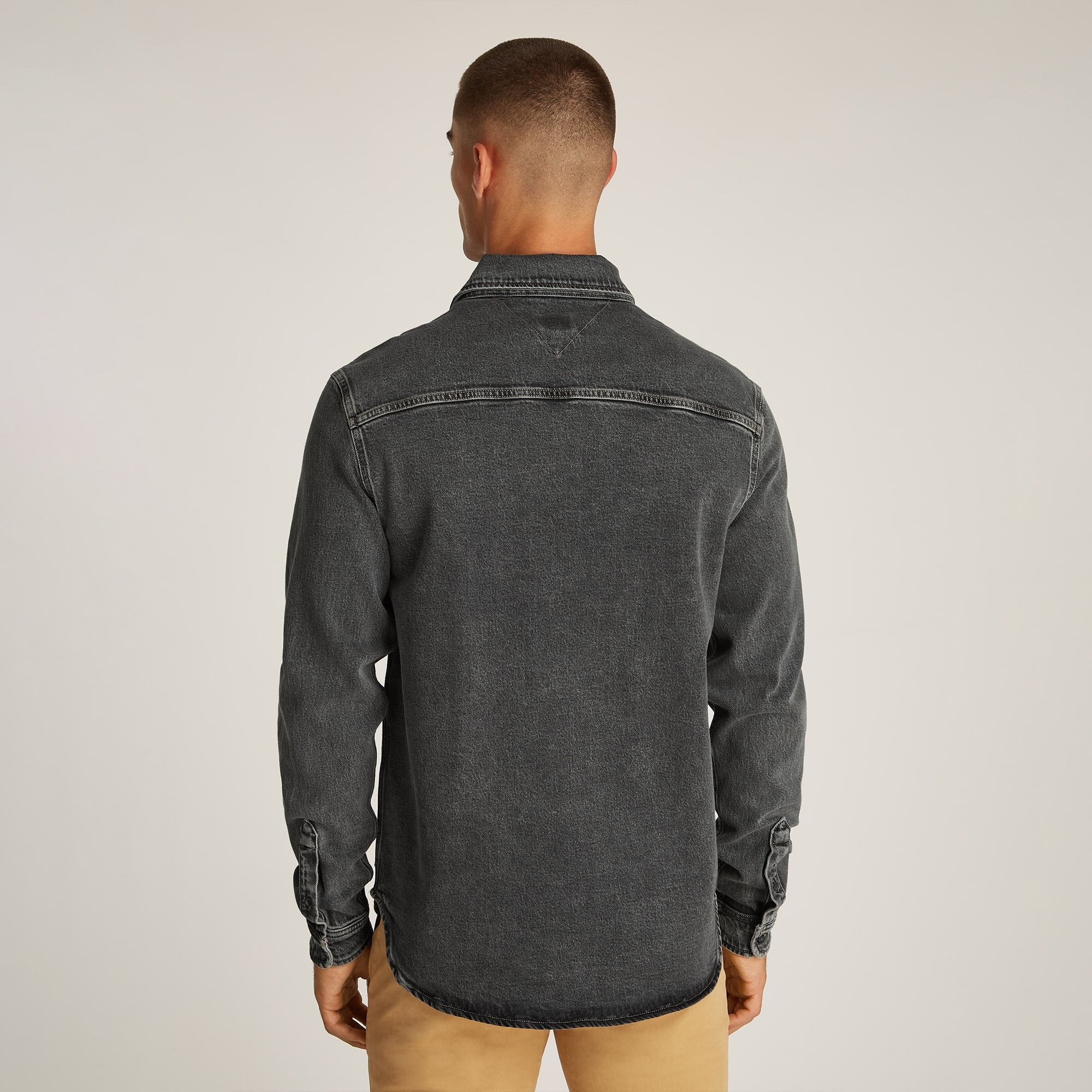 Tommy Jeans Regular Fit Overshirt Erkek Siyah Gömlek