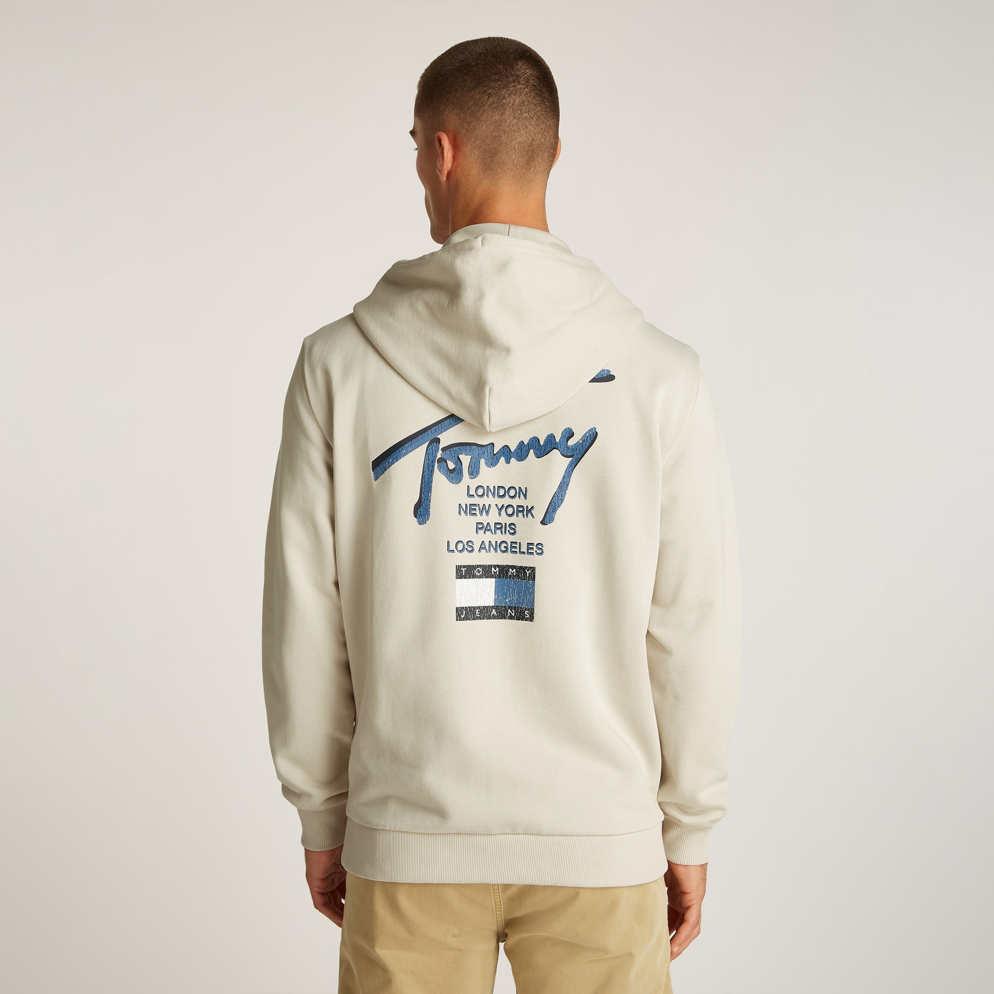 Tommy Jeans Reg Sig Twist Zipthru Ext Erkek Bej Sweatshirt