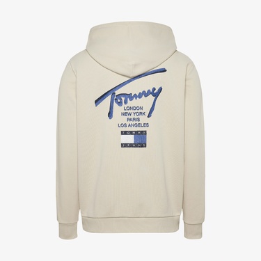  Tommy Jeans Reg Sig Twist Zipthru Ext Erkek Bej Sweatshirt