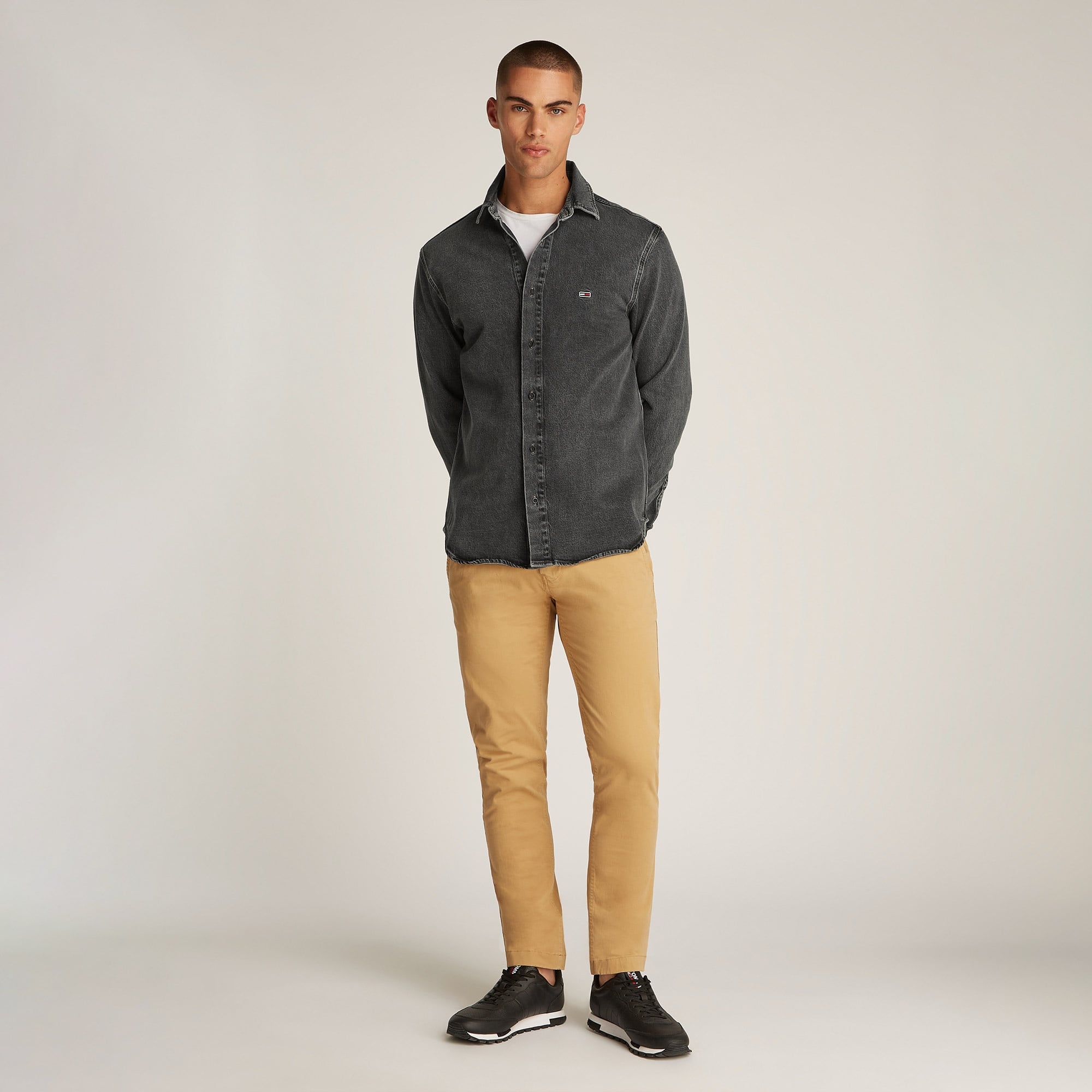 Tommy Jeans Regular Fit Overshirt Erkek Siyah Gömlek