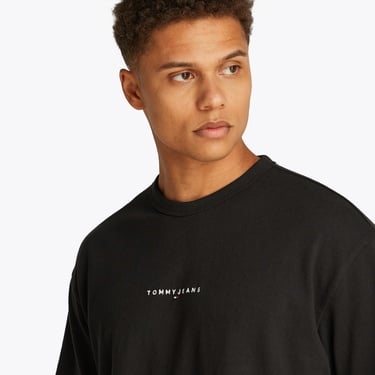 Tommy Hilfiger Linear Erkek Siyah T-Shirt