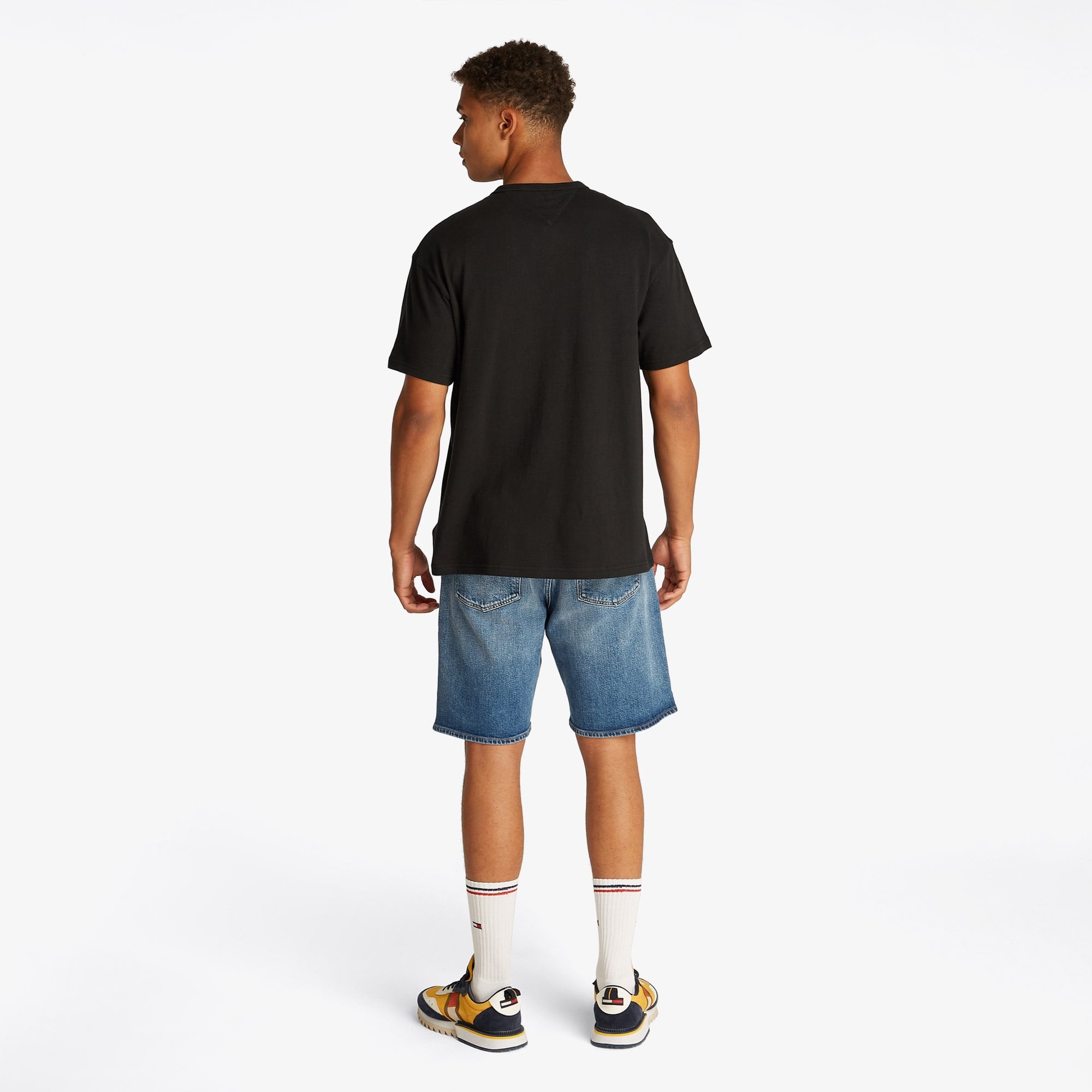 Tommy Hilfiger Linear Erkek Siyah T-Shirt