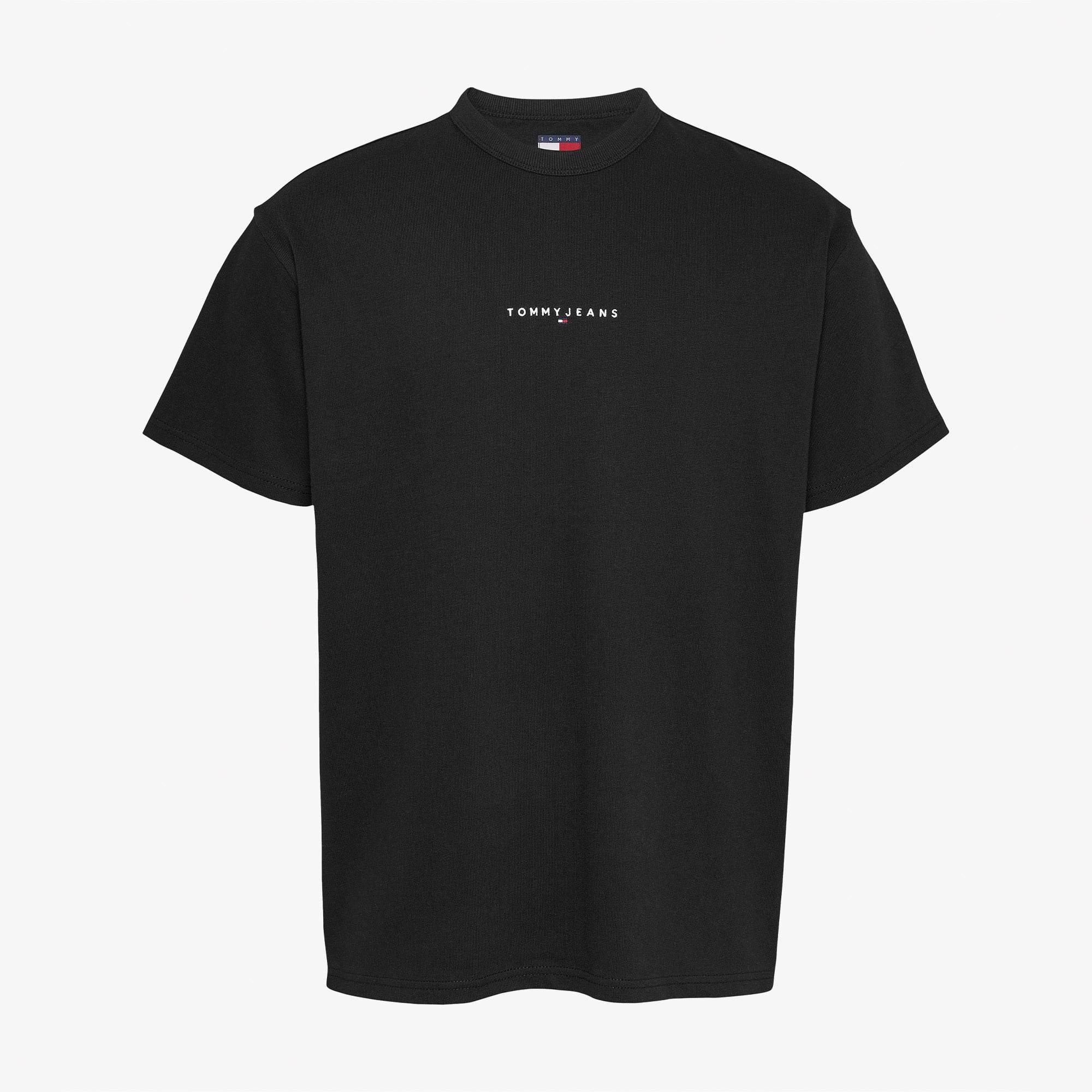 Tommy Hilfiger Linear Erkek Siyah T-Shirt
