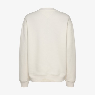  Tommy Jeans Relax Floral Varsity Crew Kadın Beyaz Sweatshirt