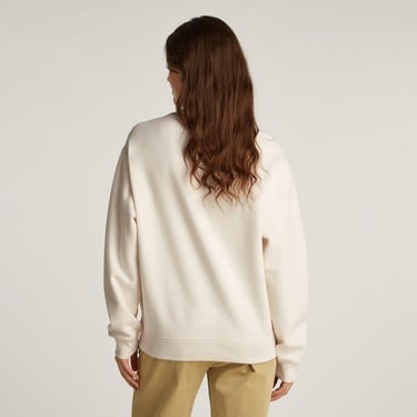  Tommy Jeans Relax Floral Varsity Crew Kadın Beyaz Sweatshirt