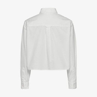  Tommy Jeans Crop Relax Poplin Kadın Beyaz Gömlek