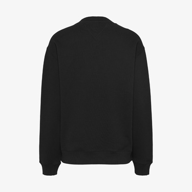  Tommy Jeans Relax Floral Varsity Crew Kadın Siyah Sweatshirt