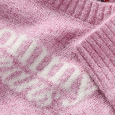  Tommy Jeans Crp Script Ext Kadın Pembe Kazak