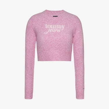  Tommy Jeans Crp Script Ext Kadın Pembe Kazak