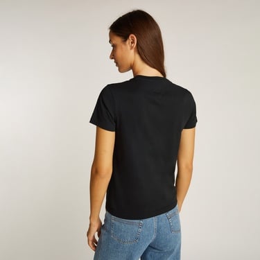  Tommy Jeans Reg Floral Varsity Kadın Siyah T-Shirt