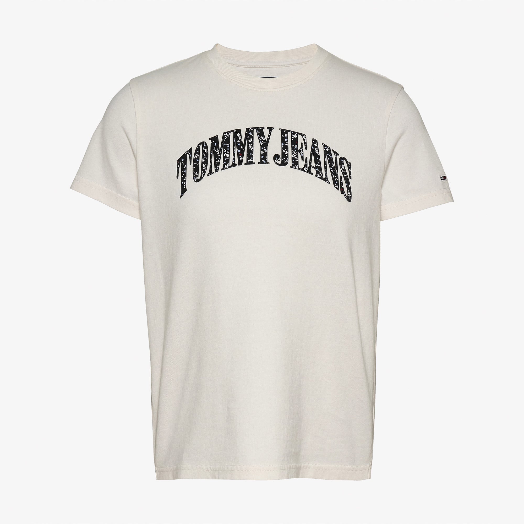 Tommy Jeans Reg Floral Varsity Kadın Beyaz T-Shirt