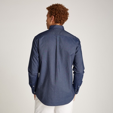  Tommy Hilfiger Solid Heritage Oxford Erkek Mavi Gömlek
