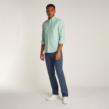  Tommy Hilfiger Solid Heritage Oxford Erkek Yeşil Gömlek